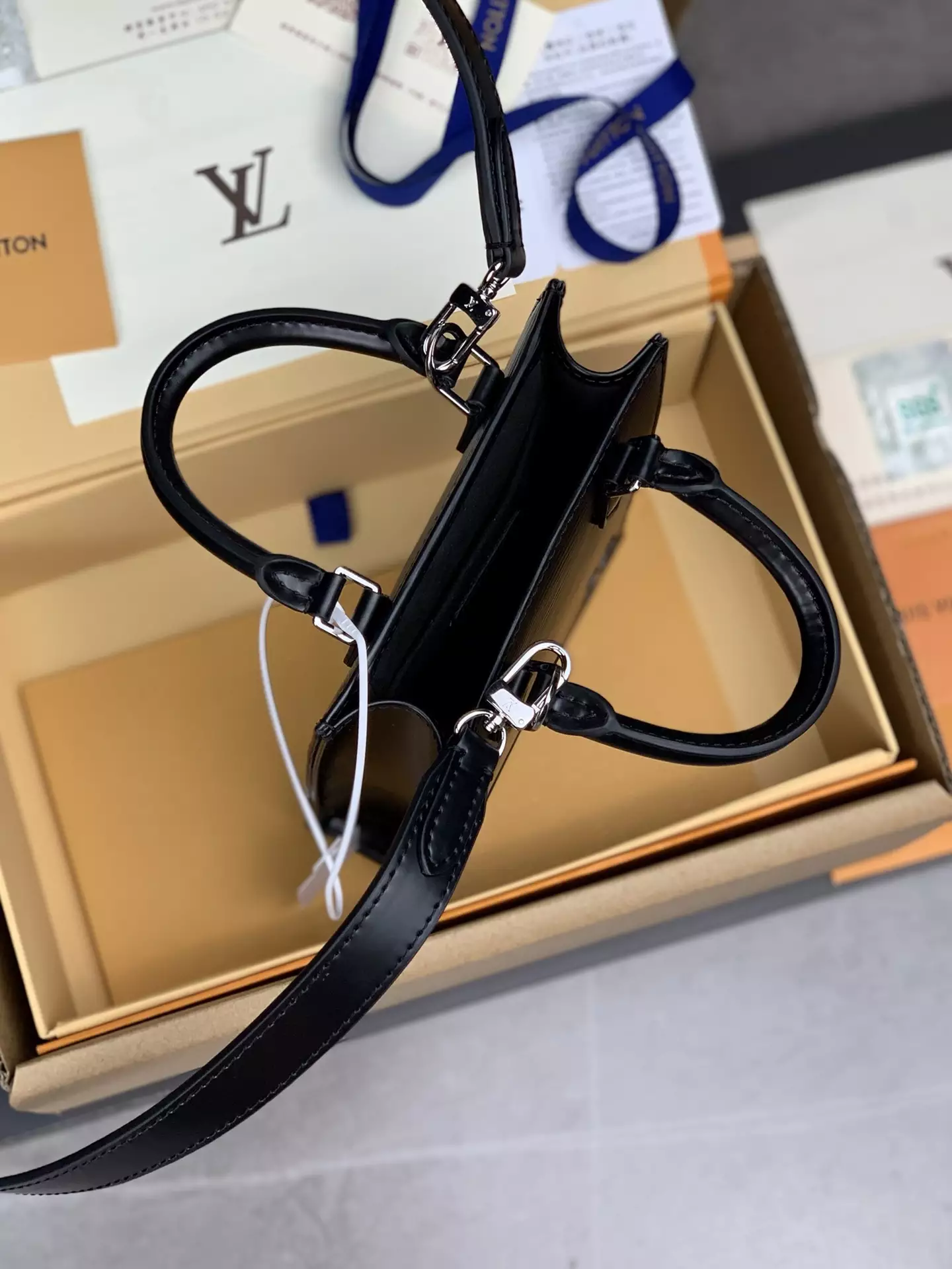 Petit Sac Plat Bag Black Epi Cowhide Leather - Repbags.ru - Image 10