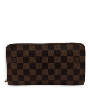Zippy Organiser Damier Ebene Wallet in Coated Canvas, Gold hardware