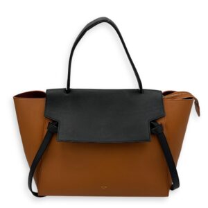 Belt Bag Small Brown Top Handle Bag in Calfskin, Gold hardware