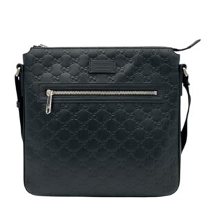 Guccissima Crossbody Bag Black in Calfskin, Silver hardware