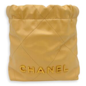 22 Tote Shoulder Bag Mini Beige in Lambskin, Gold hardware