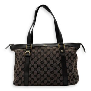 GG Shoulder Bag Brown in Canvas, Gold hardware