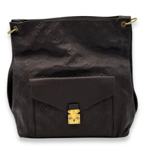 Metis Shoulder Bag Hobo Brown in Empreinte Leather, Gold hardware