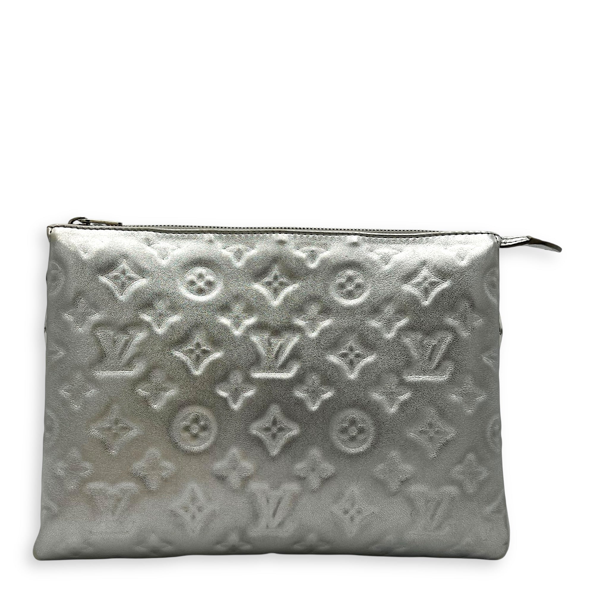 Coussin PM Silver Shoulder Bag in Lambskin, Silver hardware