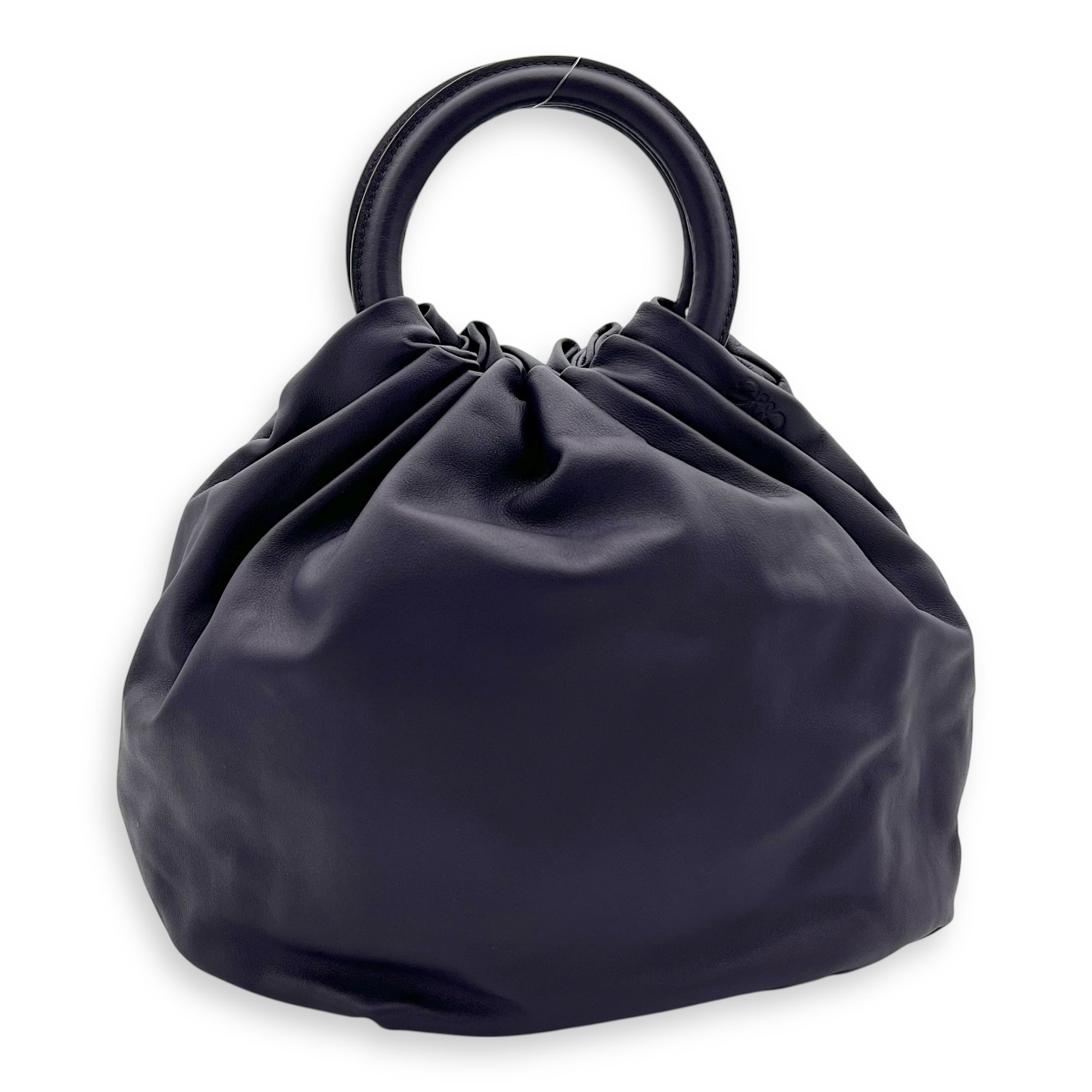 Bounce Top Handle Bag Purple in Calfskin, Silver hardware