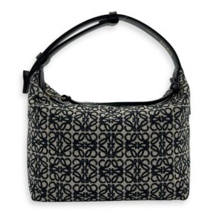 Cubi Top Handle Bag Blue in Jacquard, Gold hardware
