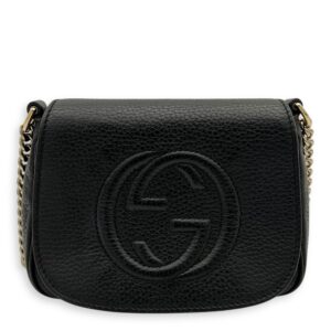 Soho Crossbody Bag Black in Calfskin, Gold hardware