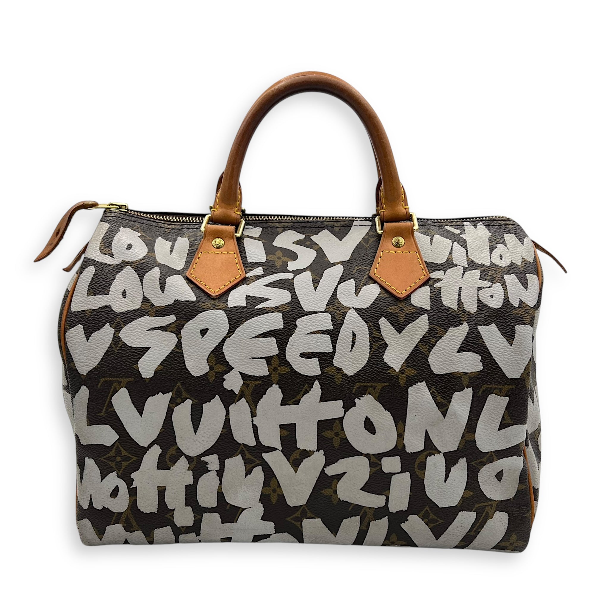 Speedy Sprouse Top Handle Bag 30 Brown in Monogram Coated Canvas, Gold hardware