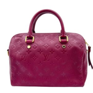 Speedy Bandouliere Top Handle Bag Red in Monogram Empreinte Leather, Gold hardware