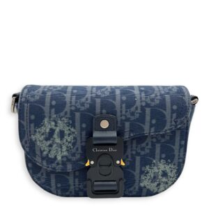 Dior Tears Saddle Blue Crossbody Bag in Denim, Lacquered Metal hardware