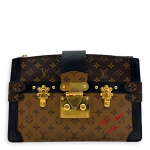 Trunk Trunk Clutch 2 Way Brown in Monogram Coated Canvas, Gold hardware