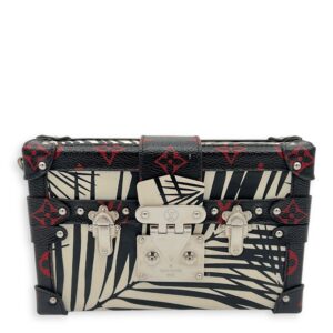 Trunk Shoulder Bag Palm Nour Cruise in Monogram Coated Canvas, Silver hardware