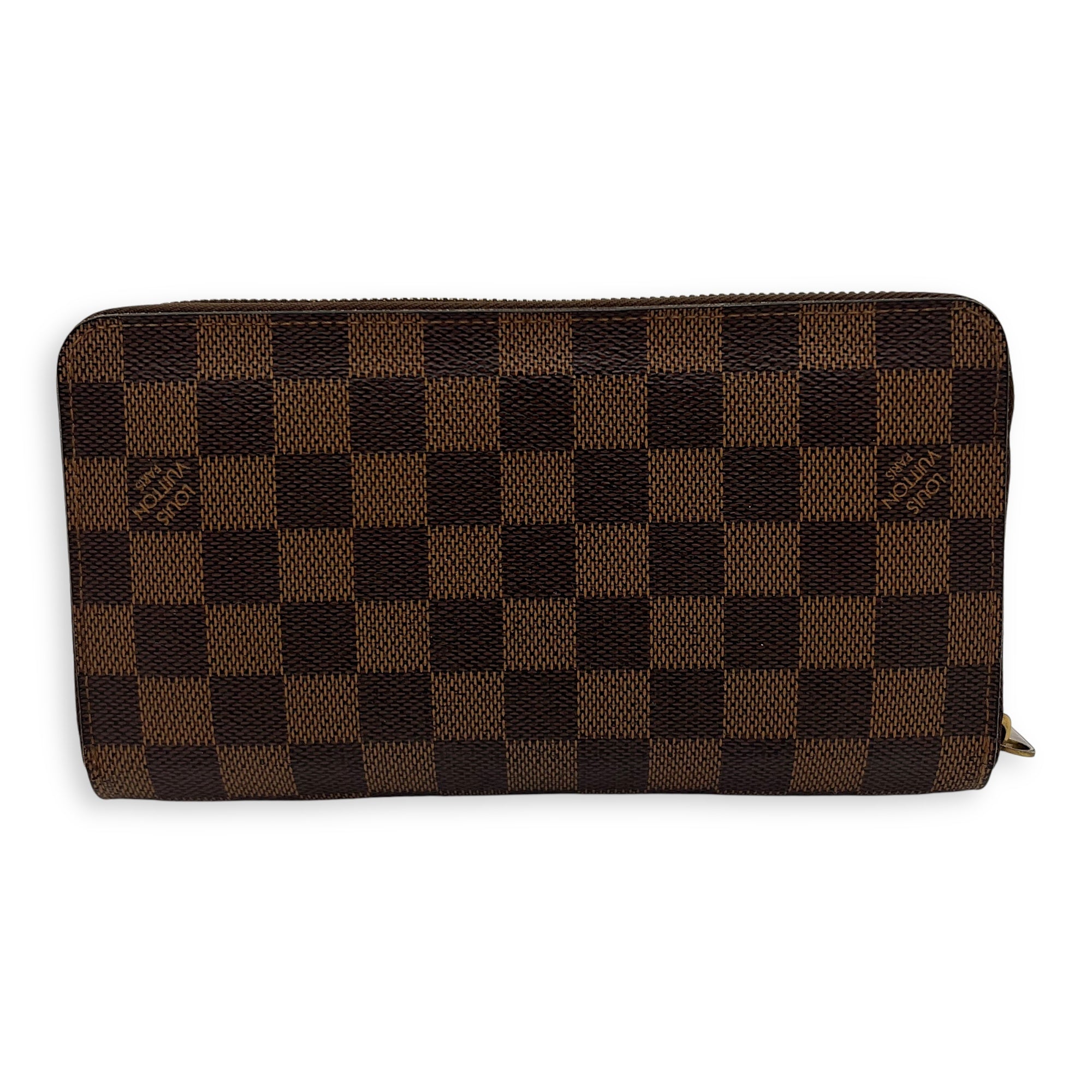 Zippy Organiser Damier Ebene Wallet in Coated Canvas, Gold hardware - Image 3