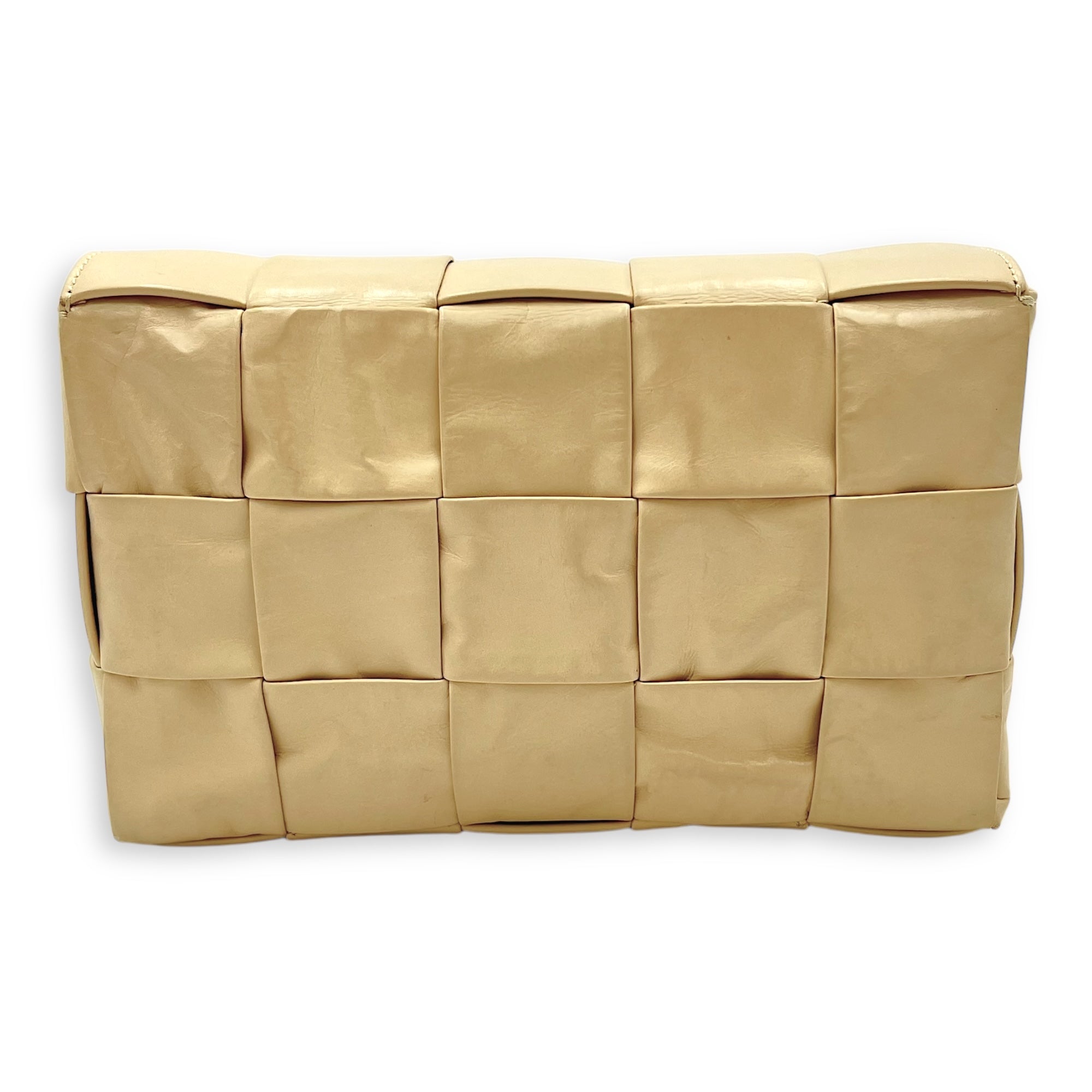 Cassette Crossbody Bag Beige in Calfskin, Silver hardware - Image 3