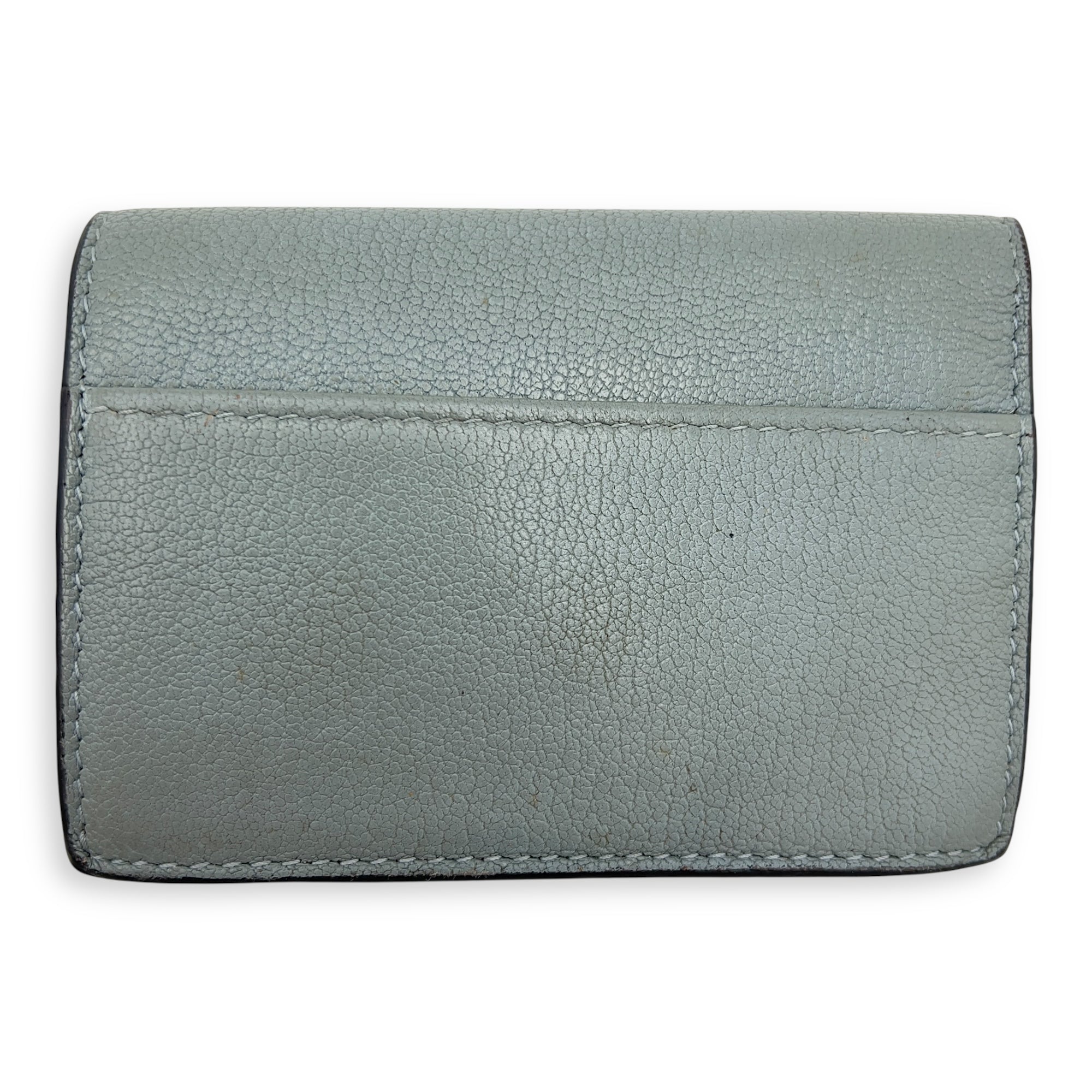 Saddle Blue Card Holder in Calfskin, Gold hardware - Image 3