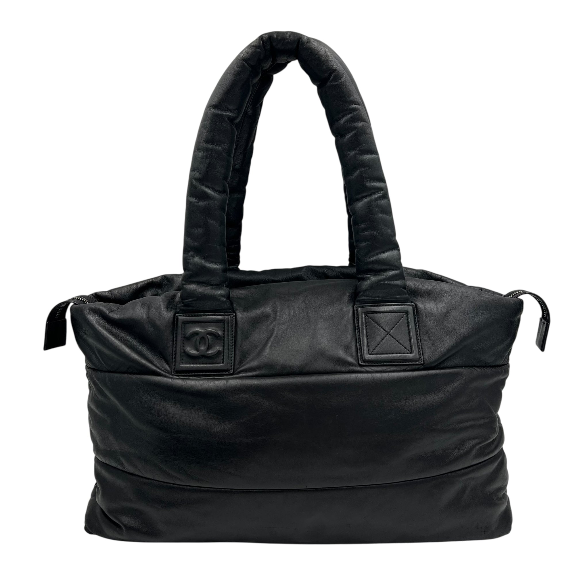 Coco Cocoon Shoulder Bag Black in Calfskin, Silver hardware - Image 3