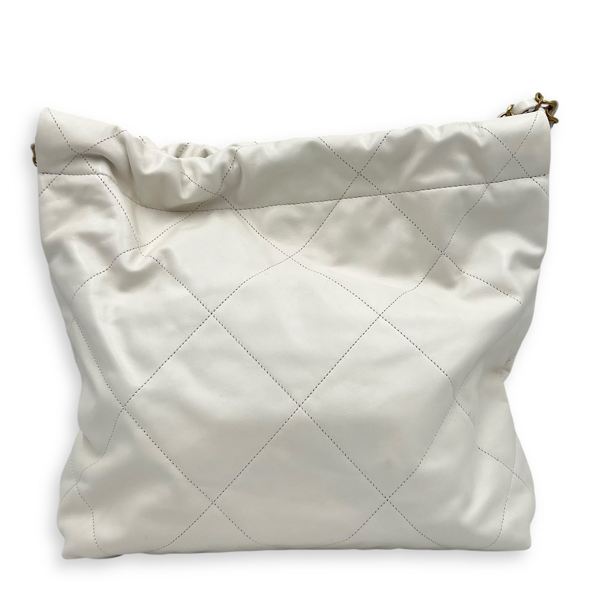 22 Tote White Tote Bag in Calfskin, Mixed hardware - Image 3