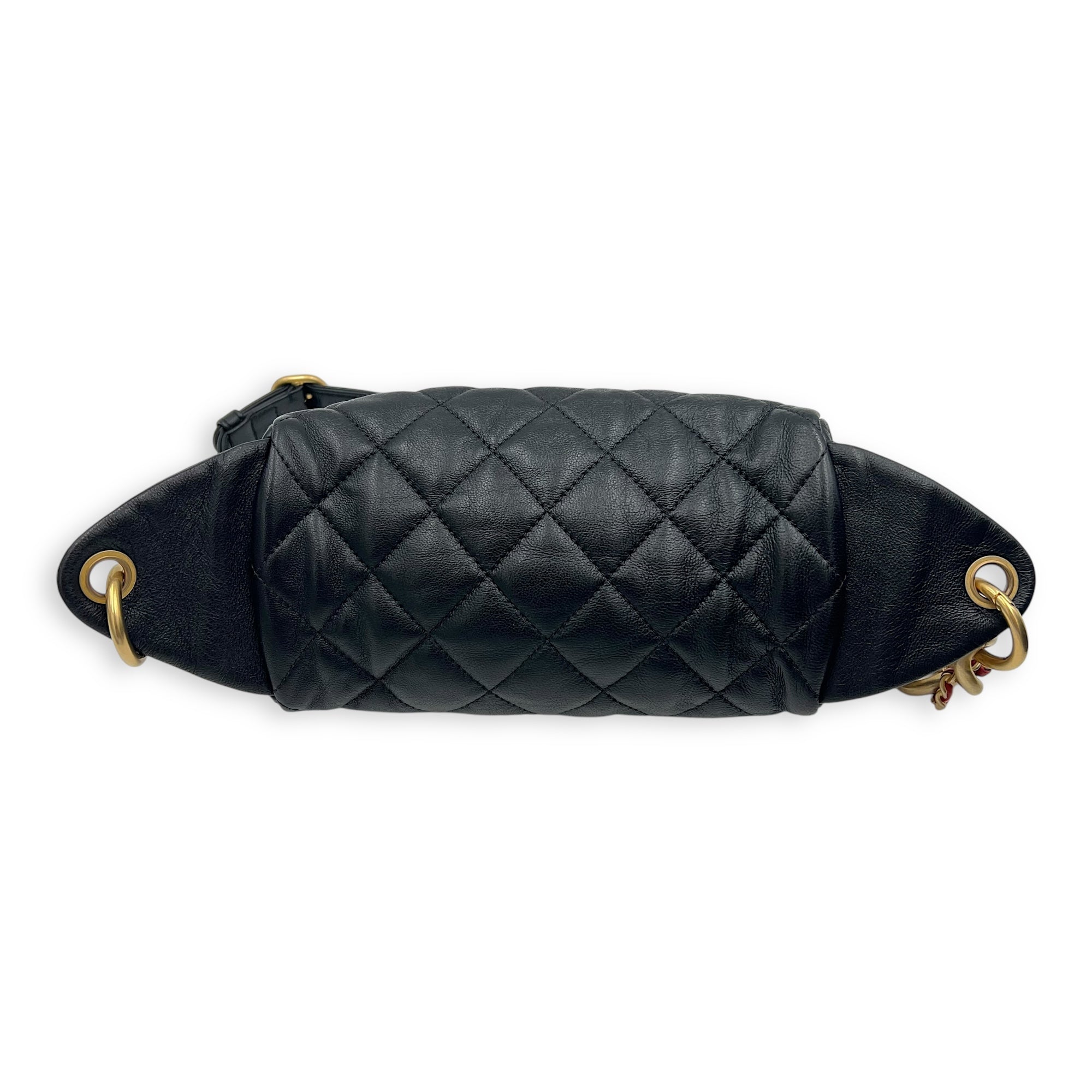 CC Quilted Belt Bag Black in Calfskin, Gold hardware - Image 3
