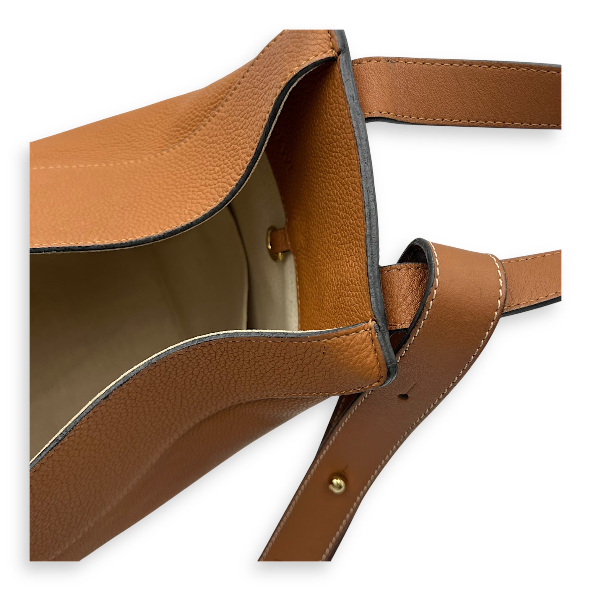 Hammock Medium Brown Shoulder Bag in Calfskin, Gold hardware - Image 16