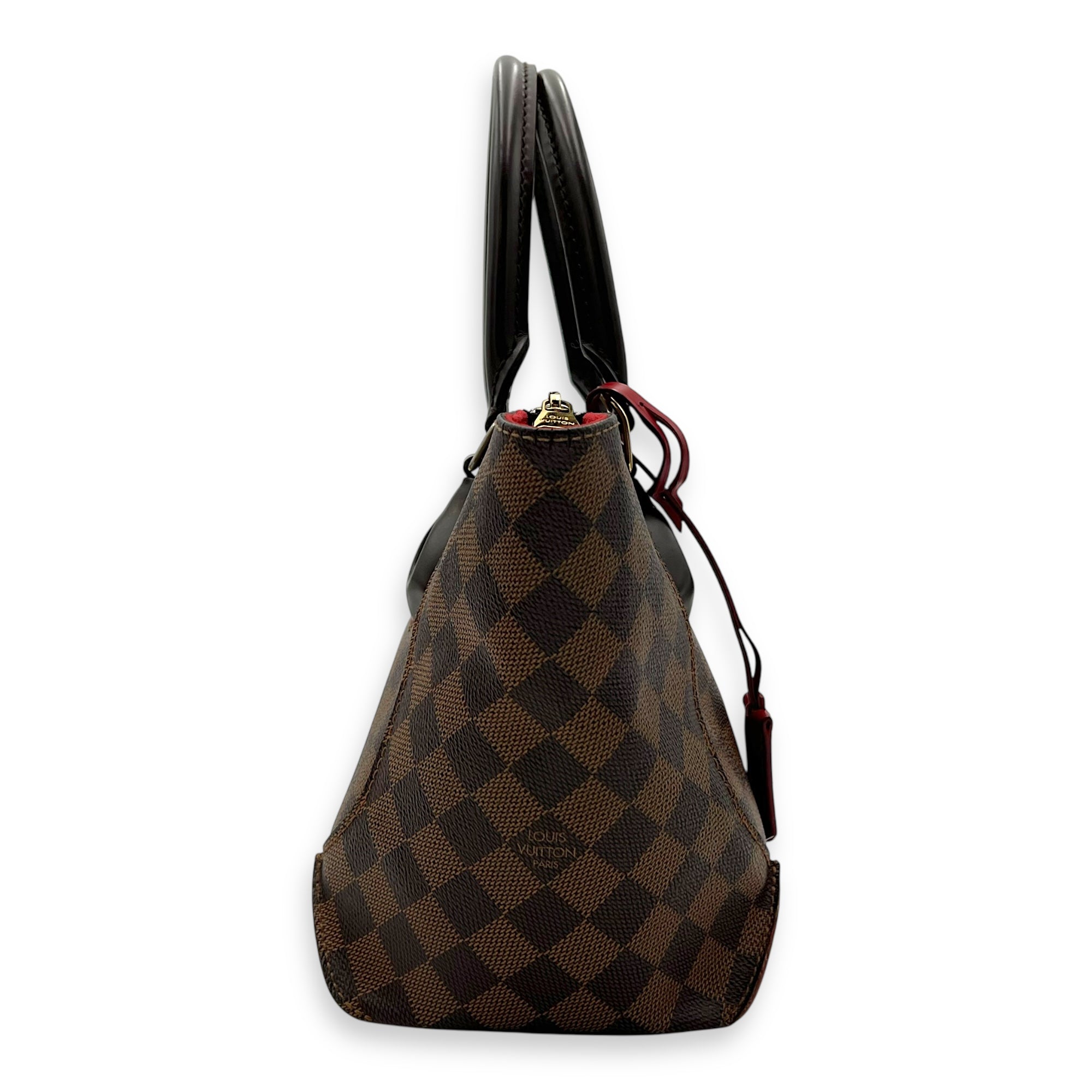 Caissa Top Handle Bag Brown in Coated Canvas, Gold hardware - Image 4