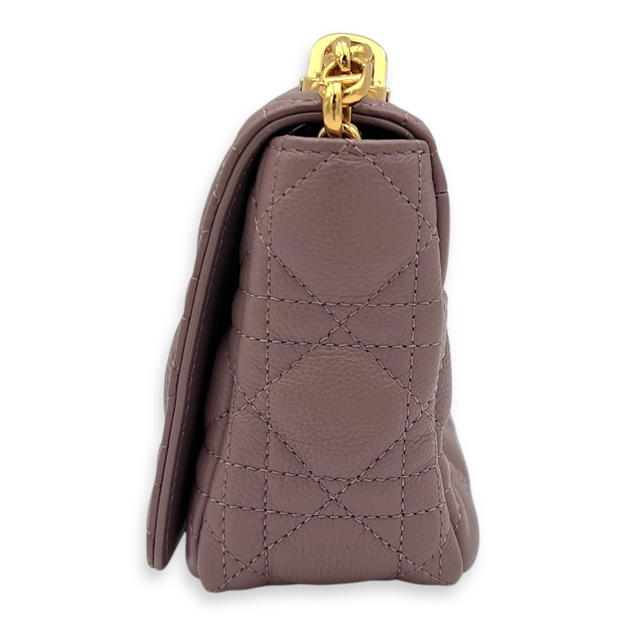 Caro Shoulder Bag Purple in Calfskin, Gold hardware - Image 4