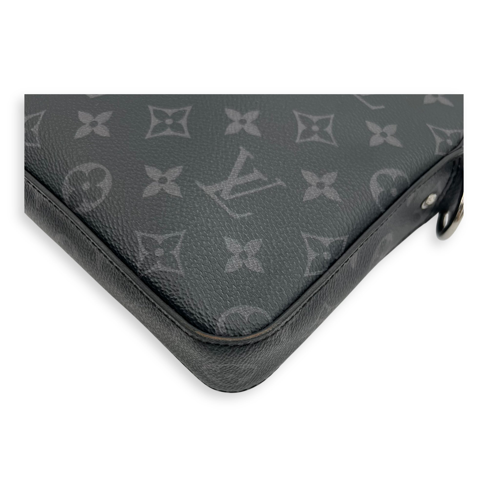 Trio Messenger Grey in Monogram Coated Canvas, Silver hardware - Image 16