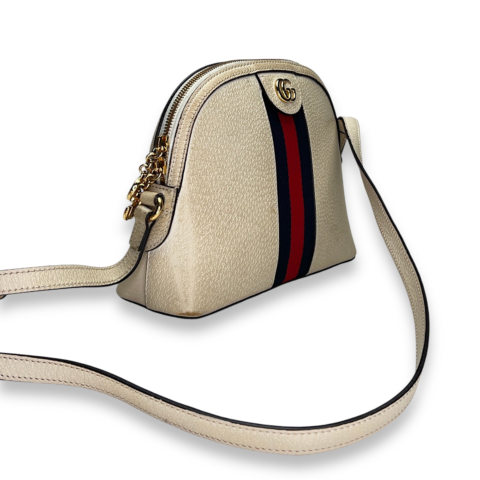 Ophidia Small Crossbody bag in Calfskin, Gold Hardware - Image 5