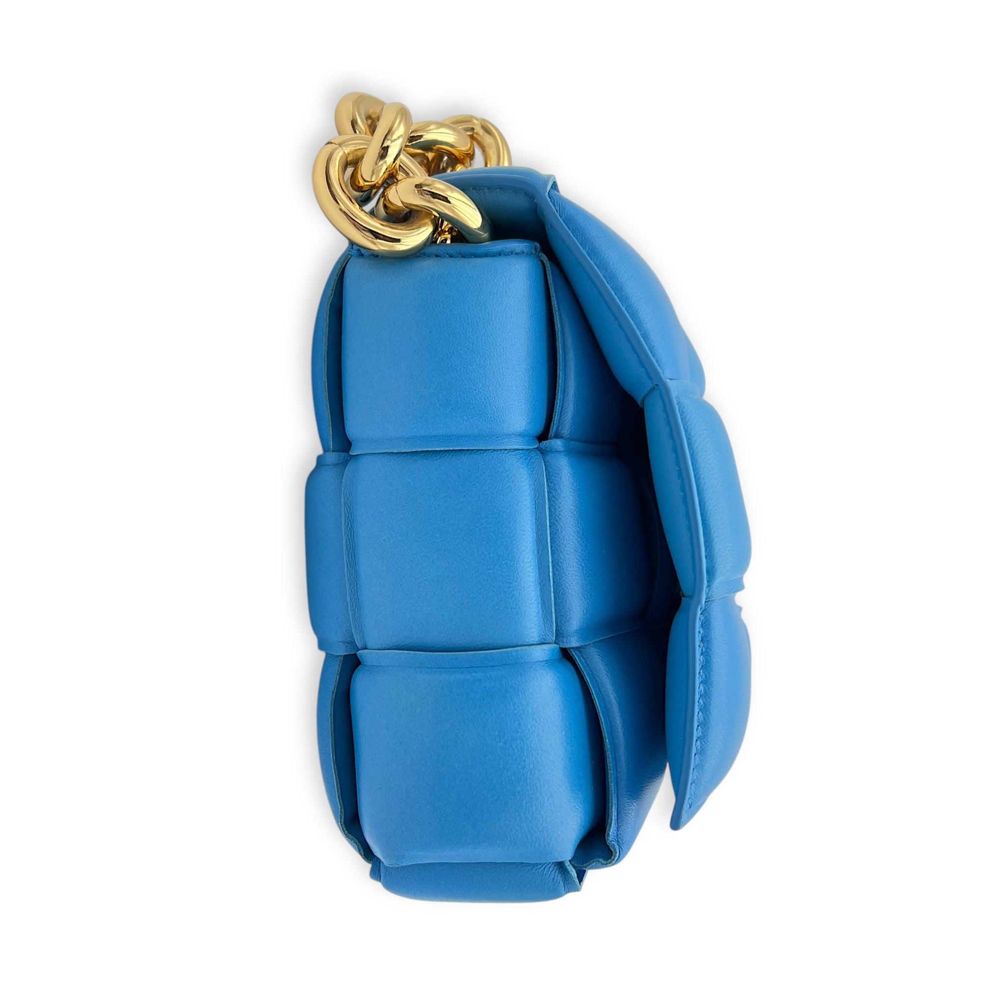 Cassette Crossbody Bag Blue in Lambskin, Gold hardware - Image 5