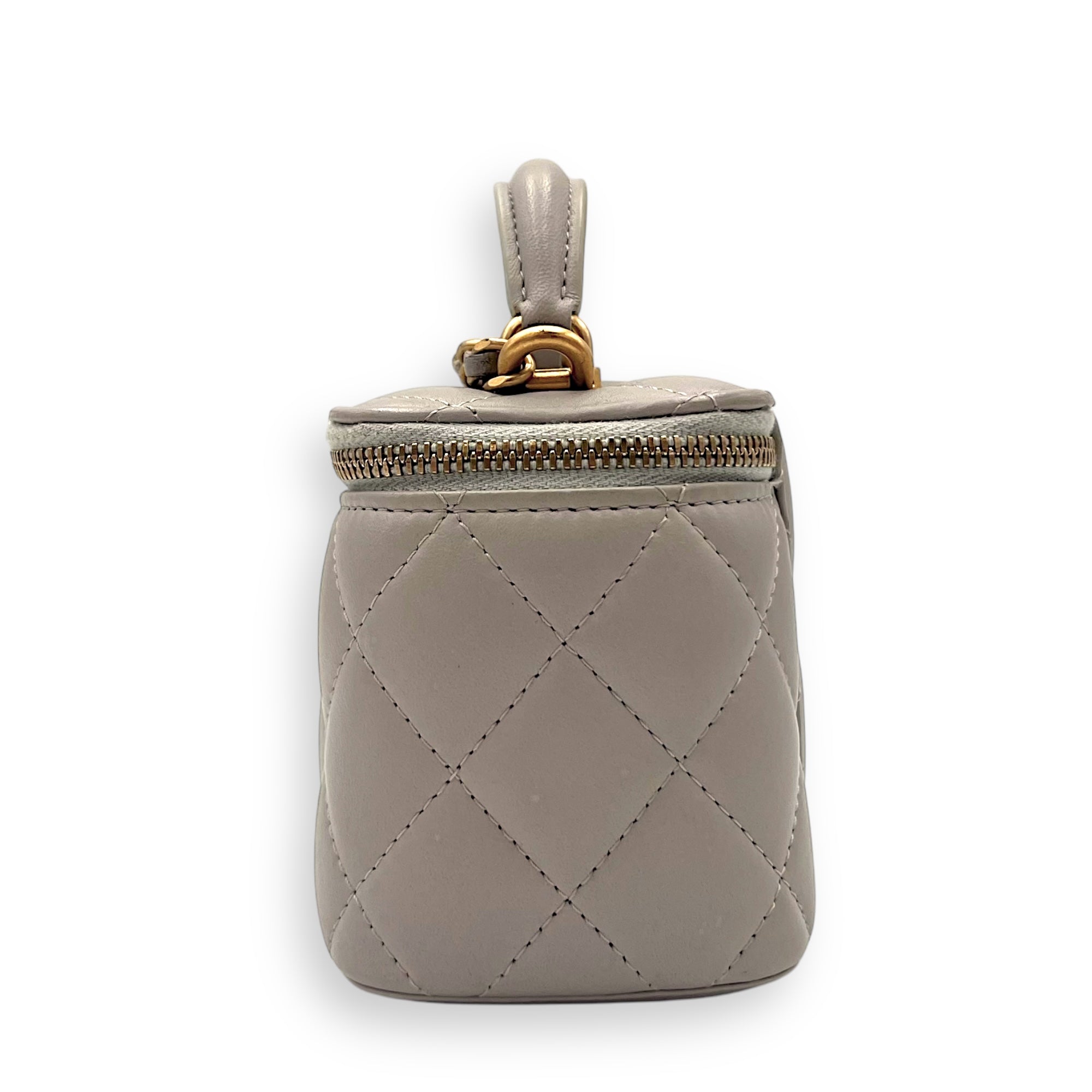 Classic Vanity Bag Mini Grey in Lambskin , Gold Hardware - Image 5