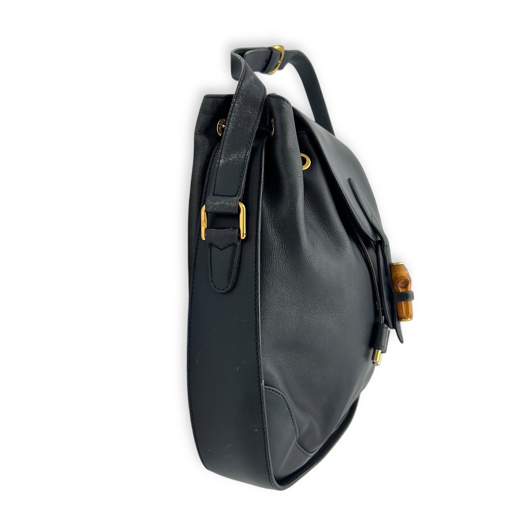 Bamboo Shoulder Bag Blue in Calfskin - Image 5