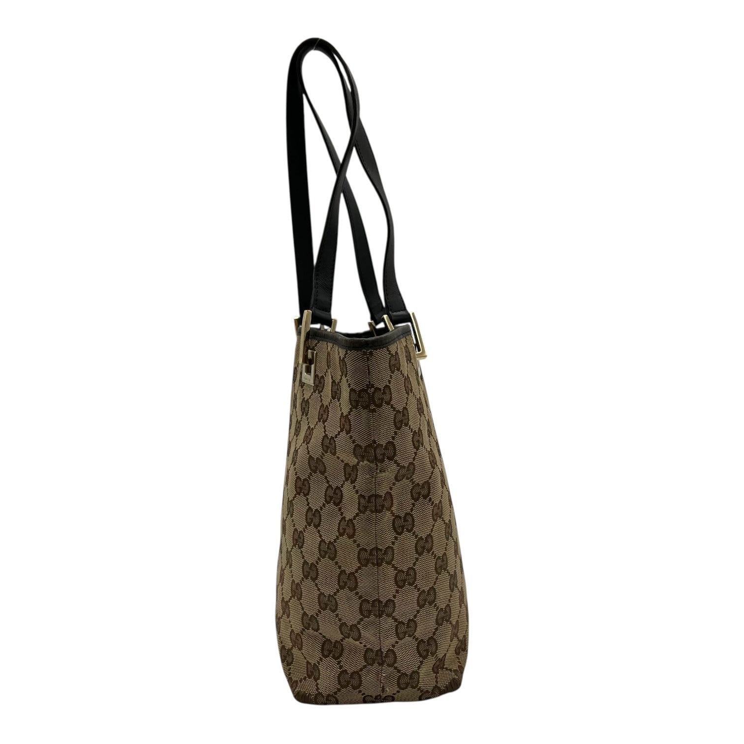 GG Brown Tote Bag in Canvas, Gold hardware - Image 5