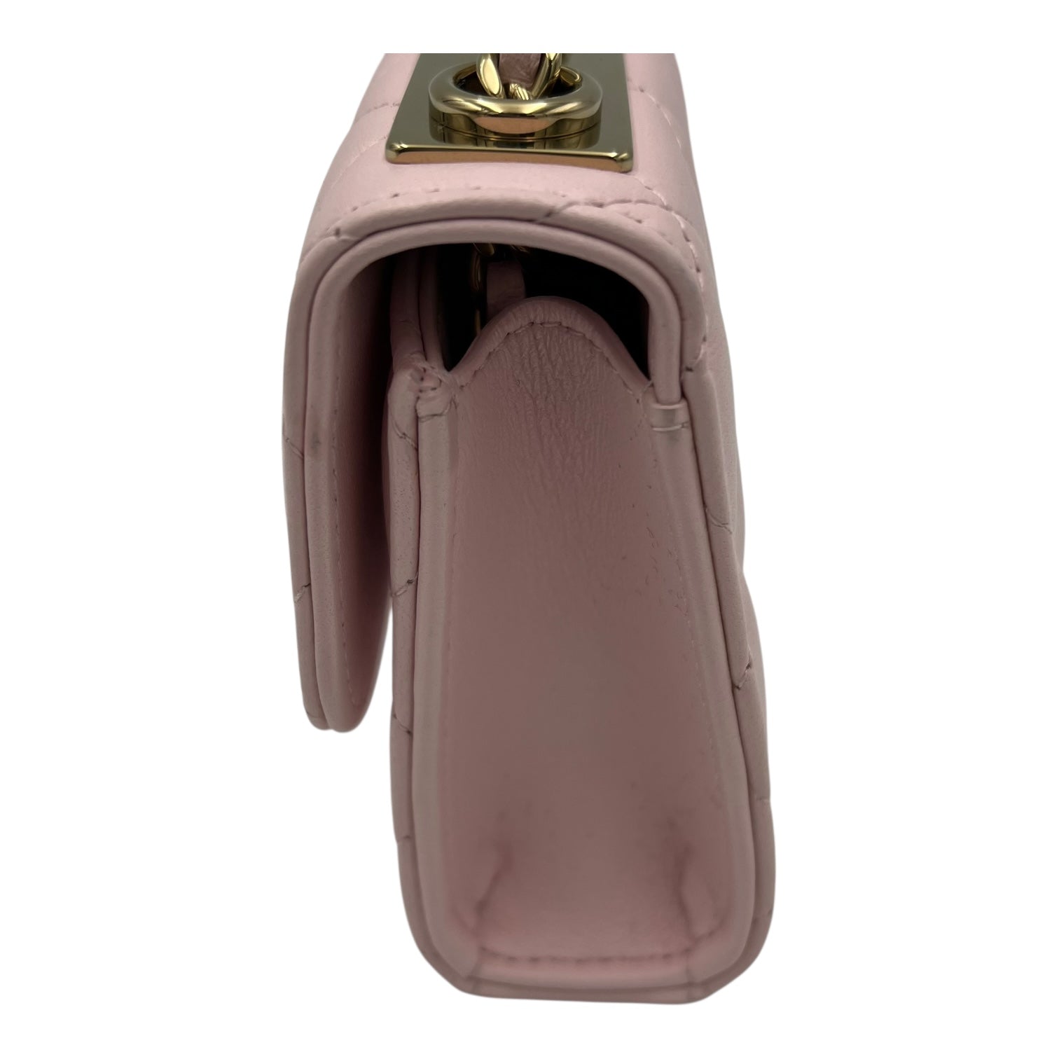 Trendy CC Wallet On Chain Pink in Lambskin, Gold hardware - Image 10