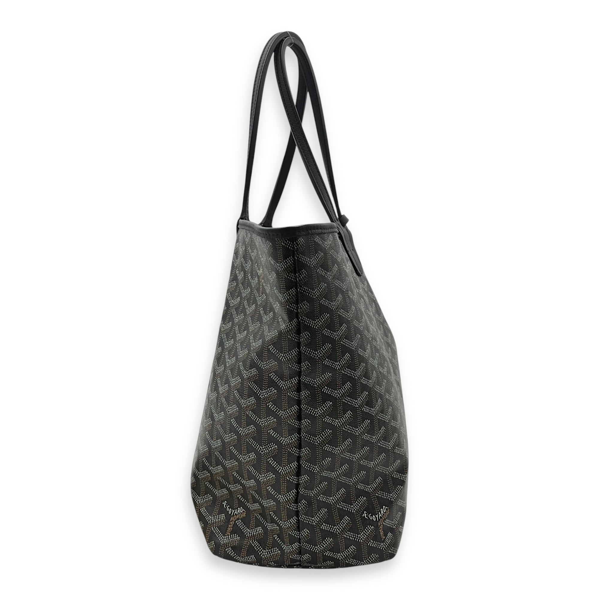 Saint Louis Tote Bag PM Black in Coated Canvas, Silver hardware - Image 5