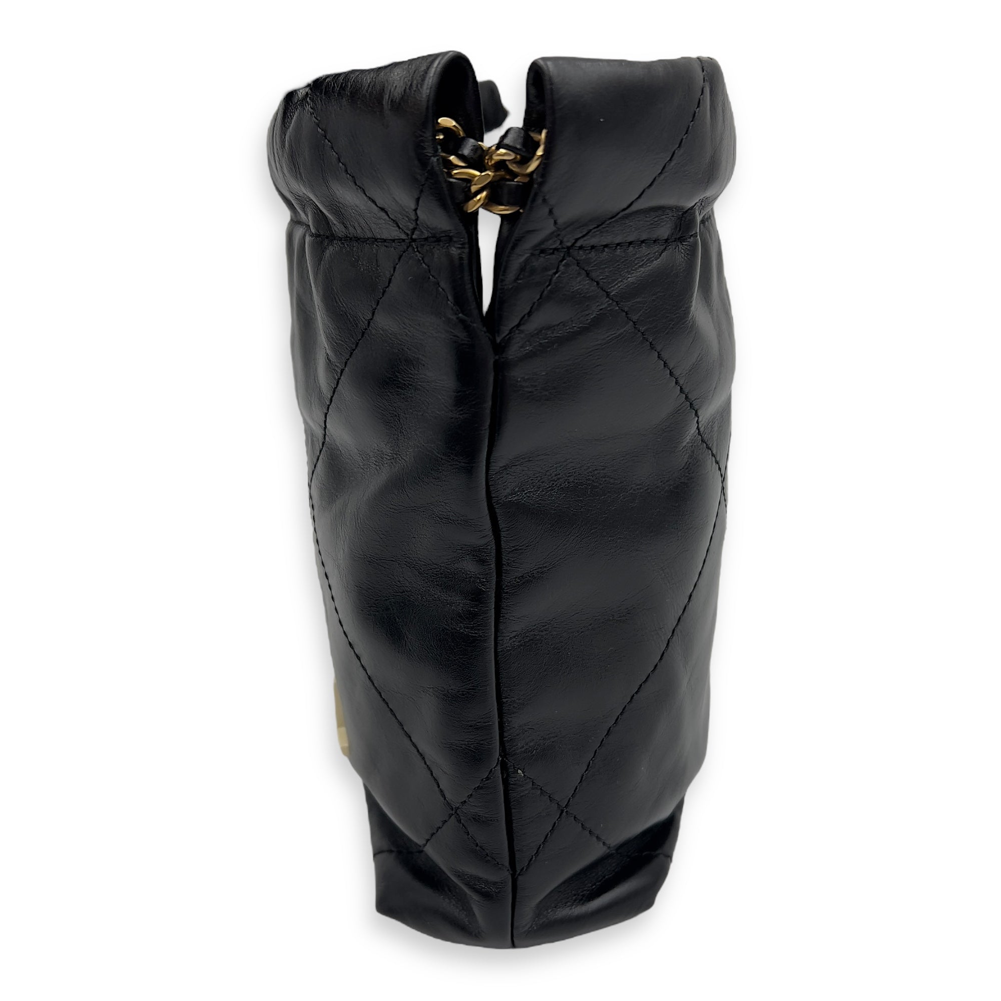 22 Tote Shoulder Bag Mini Black in Lambskin, Gold hardware - Image 6