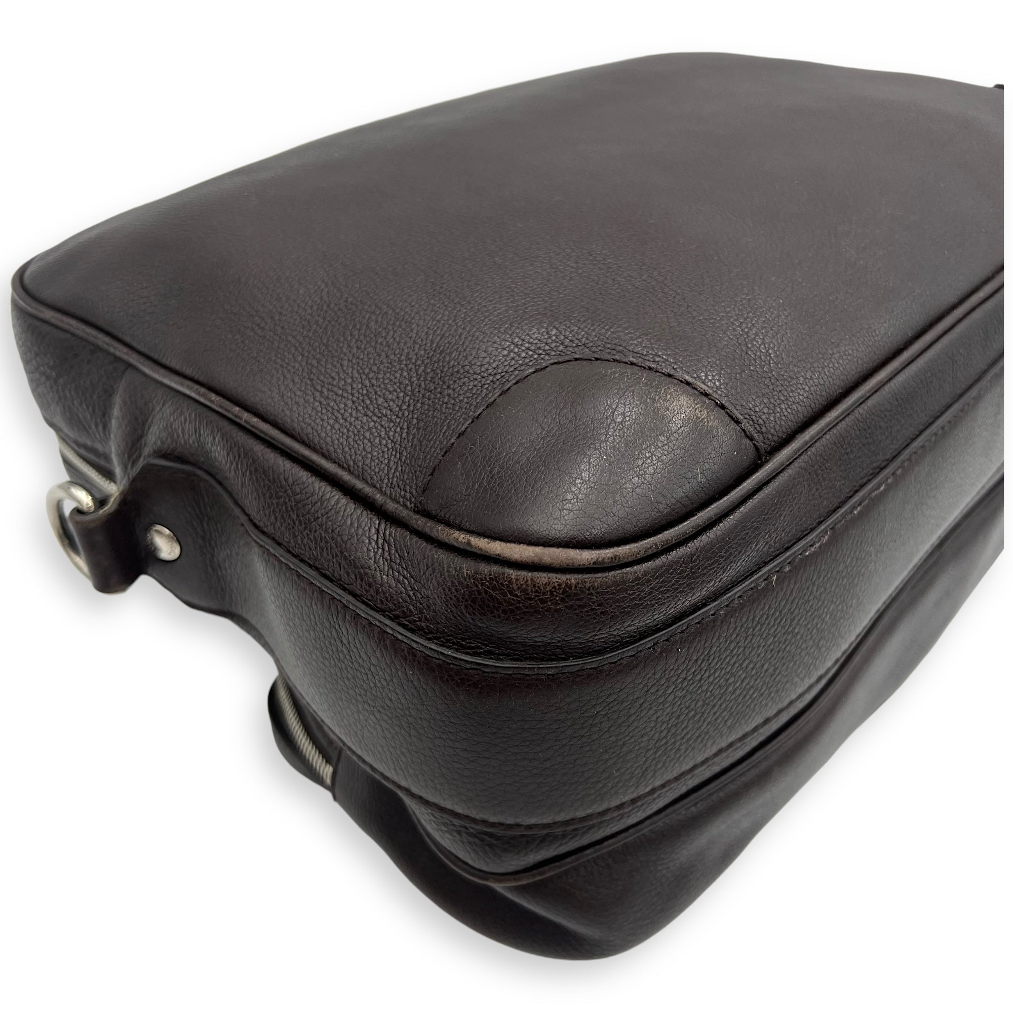 Classic Brown Messenger in Calfskin, Silver hardware - Image 14