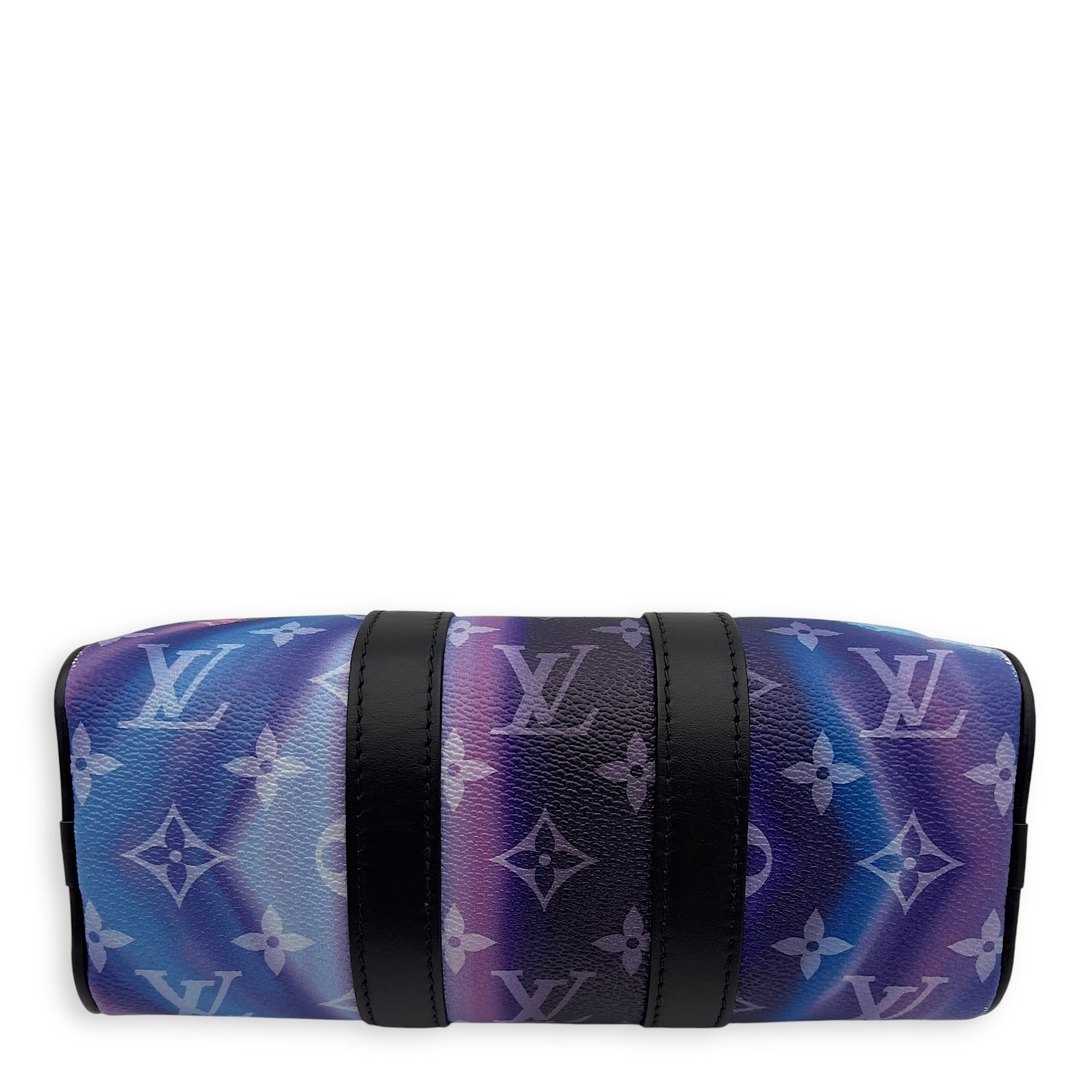 Keepall Crossbody Bag Black in Coated Canvas , Silver Hardware - Image 6