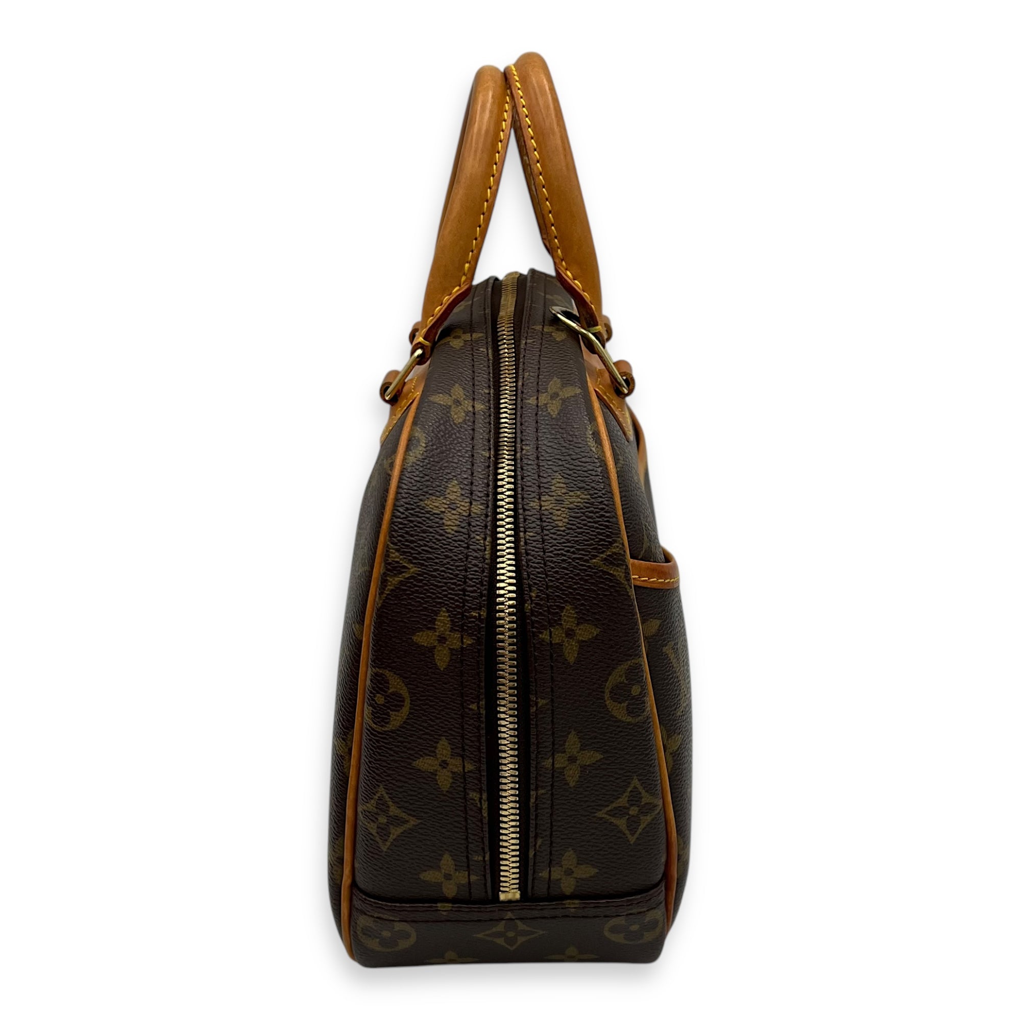 Trouville Top Handle Bag Brown in Monogram Coated Canvas, Gold hardware - Image 4