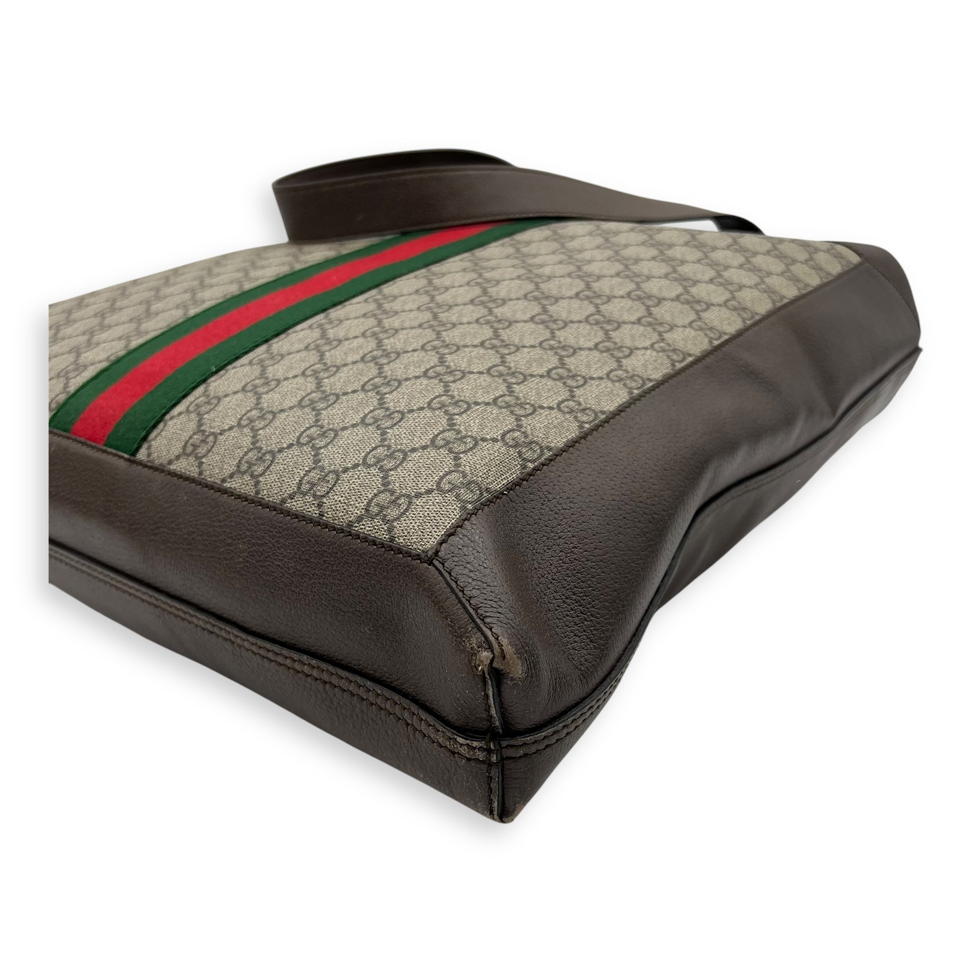 Ophidia Tote Bag Brown in Coated Canvas, Gold hardware - Image 10