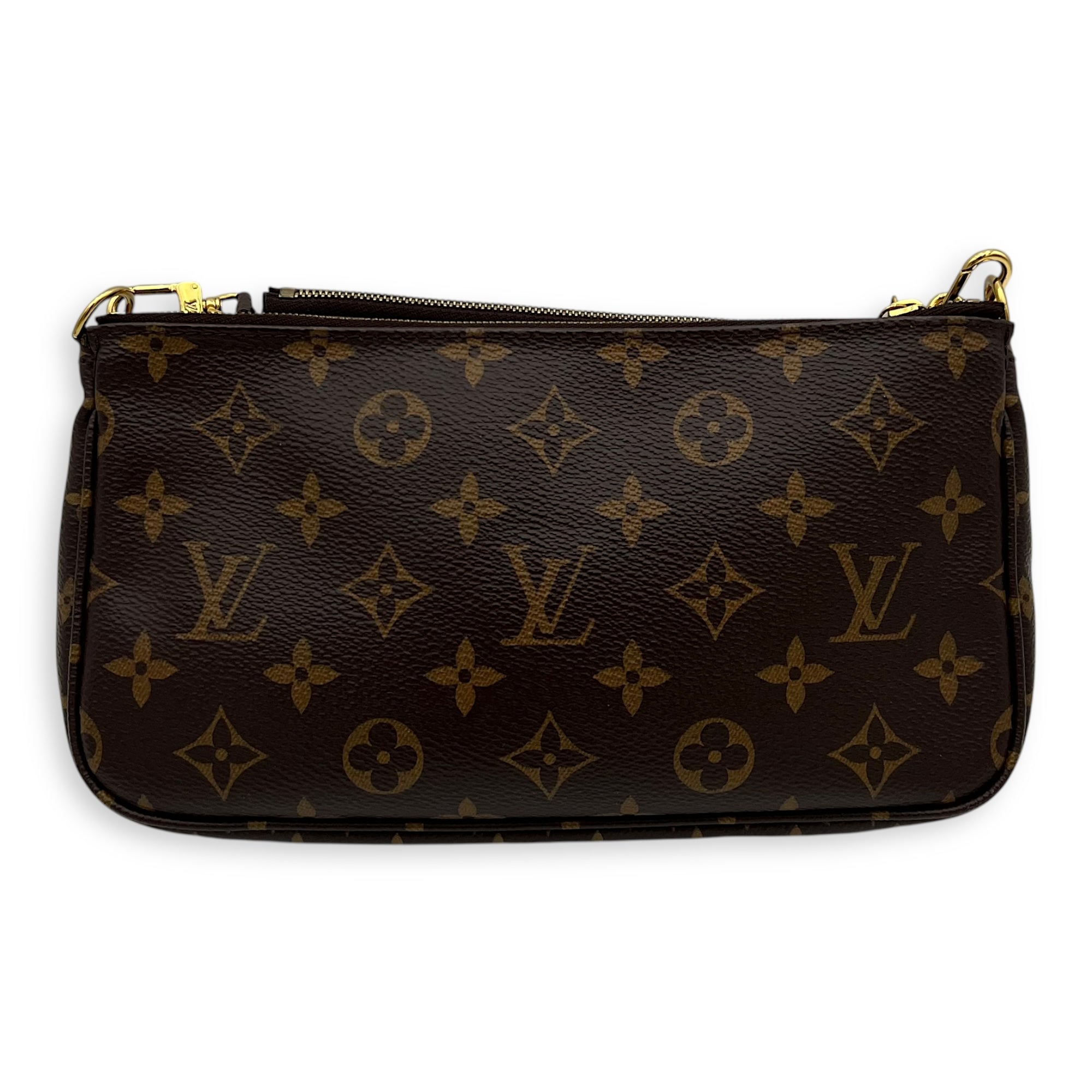 Multi-Pochette Accessoires Crossbody Bag Brown in Monogram Coated Canvas, Gold hardware - Image 3