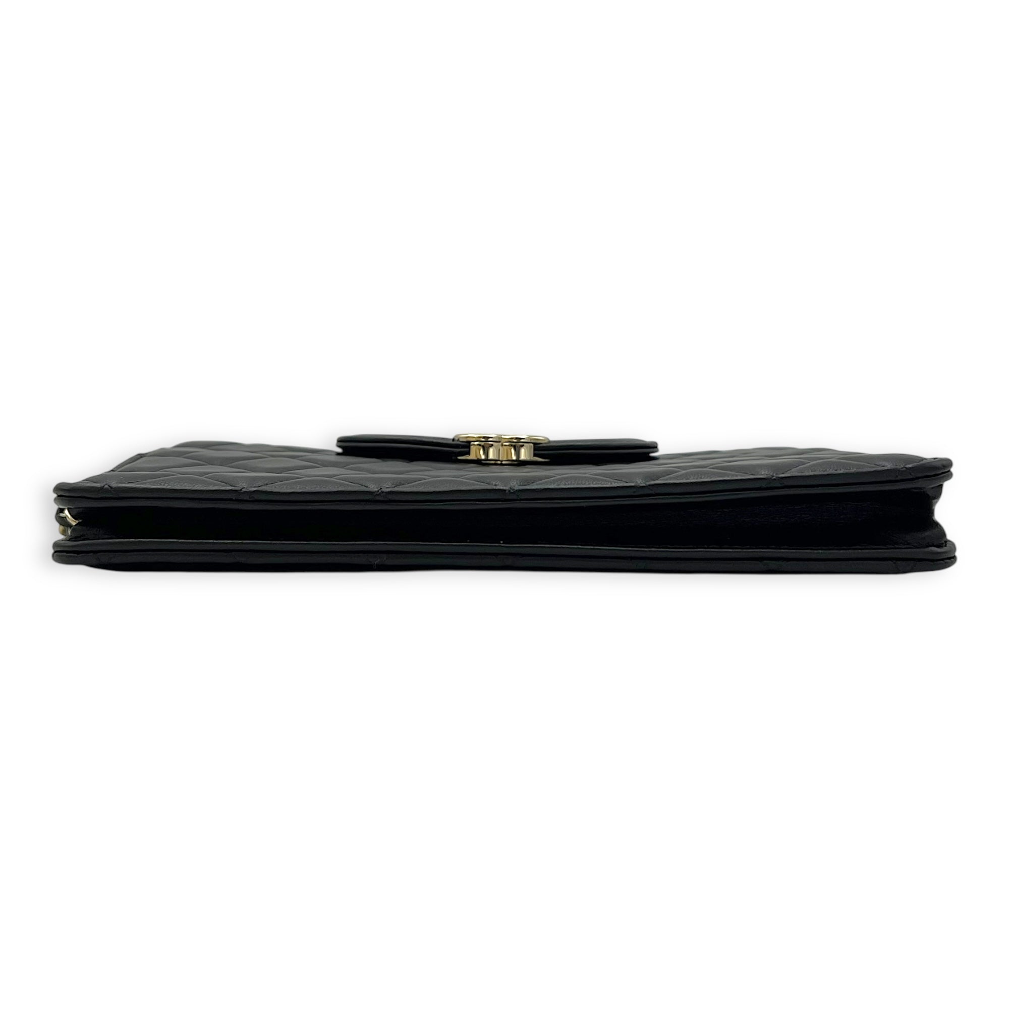 CC Clutch Black in Lambskin, Gold hardware - Image 6