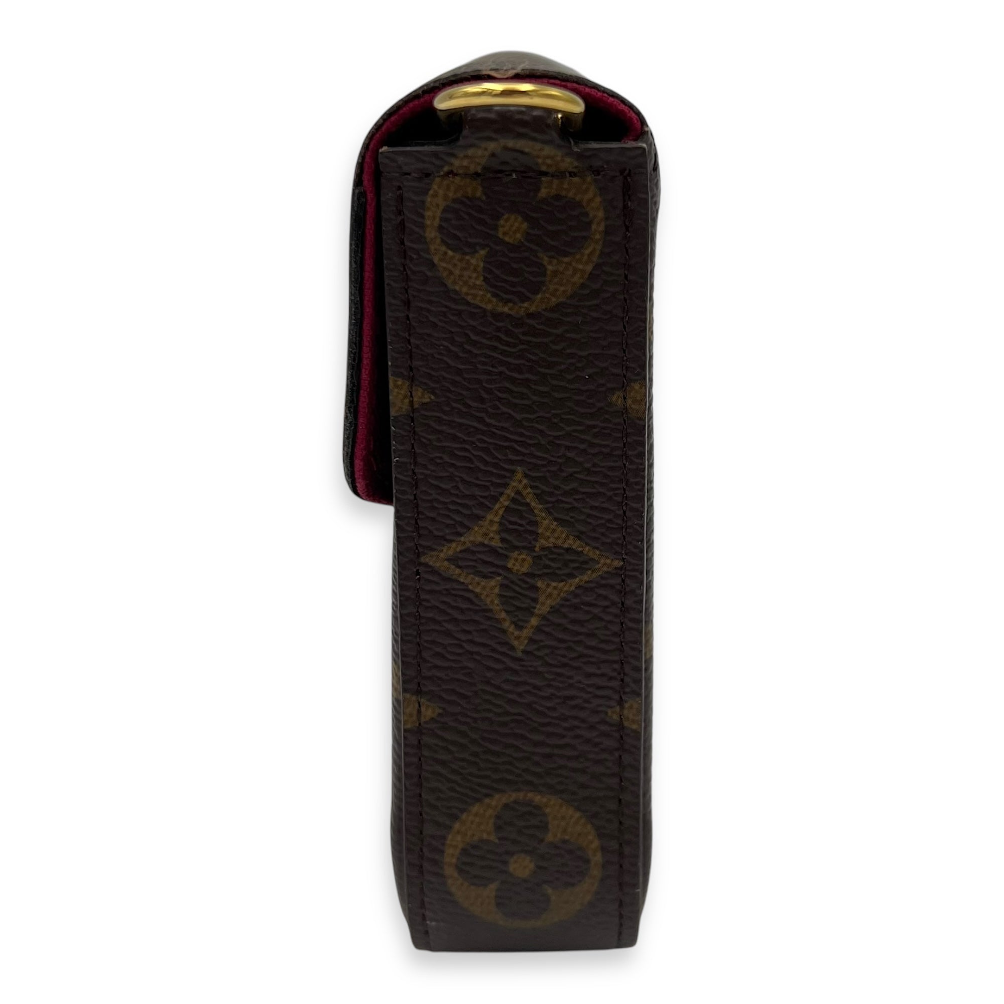 Felicie Crossbody Bag Brown in Monogram Coated Canvas, Gold hardware - Image 5