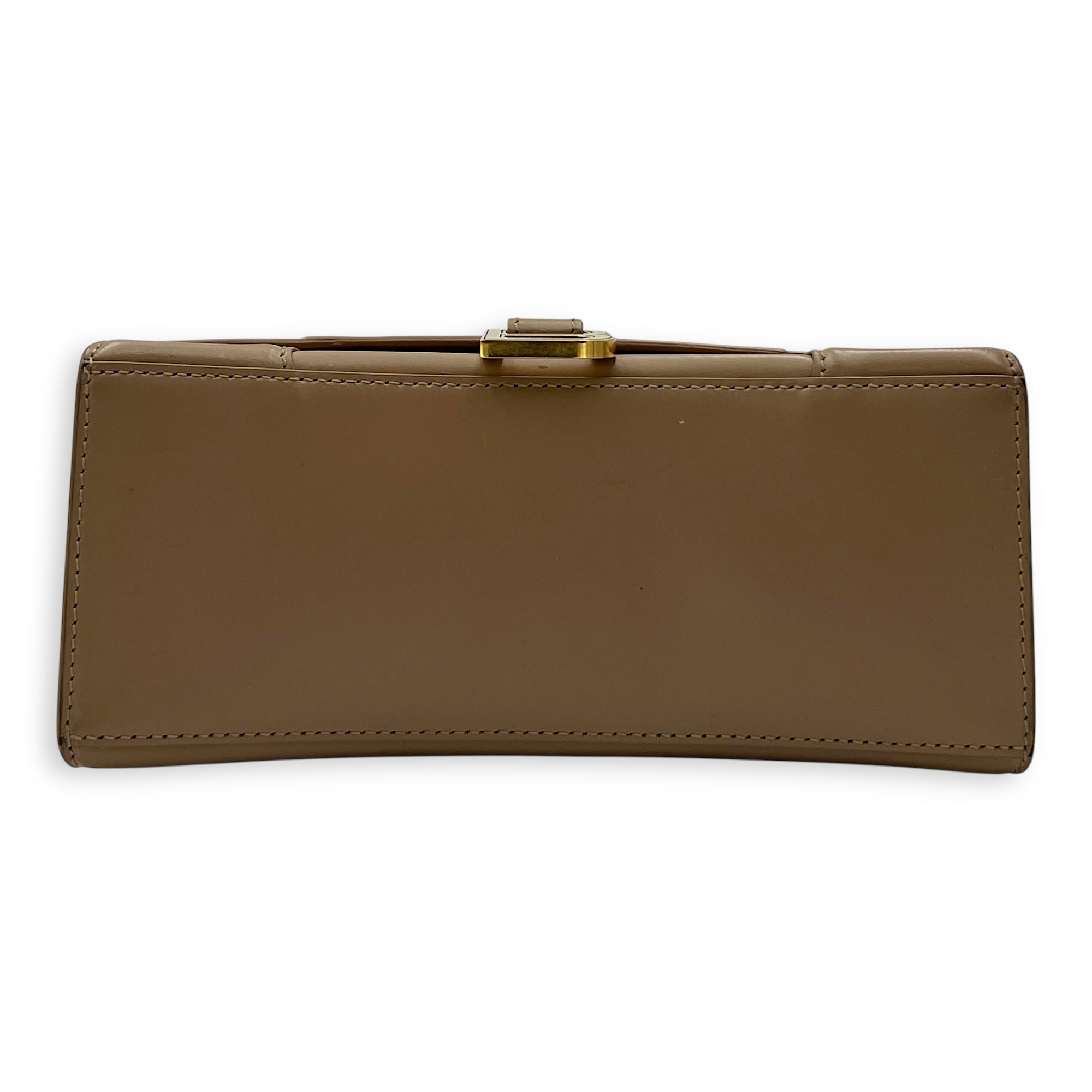 Hourglass Small Beige Top Handle Bag in Calfskin, Gold hardware - Image 6