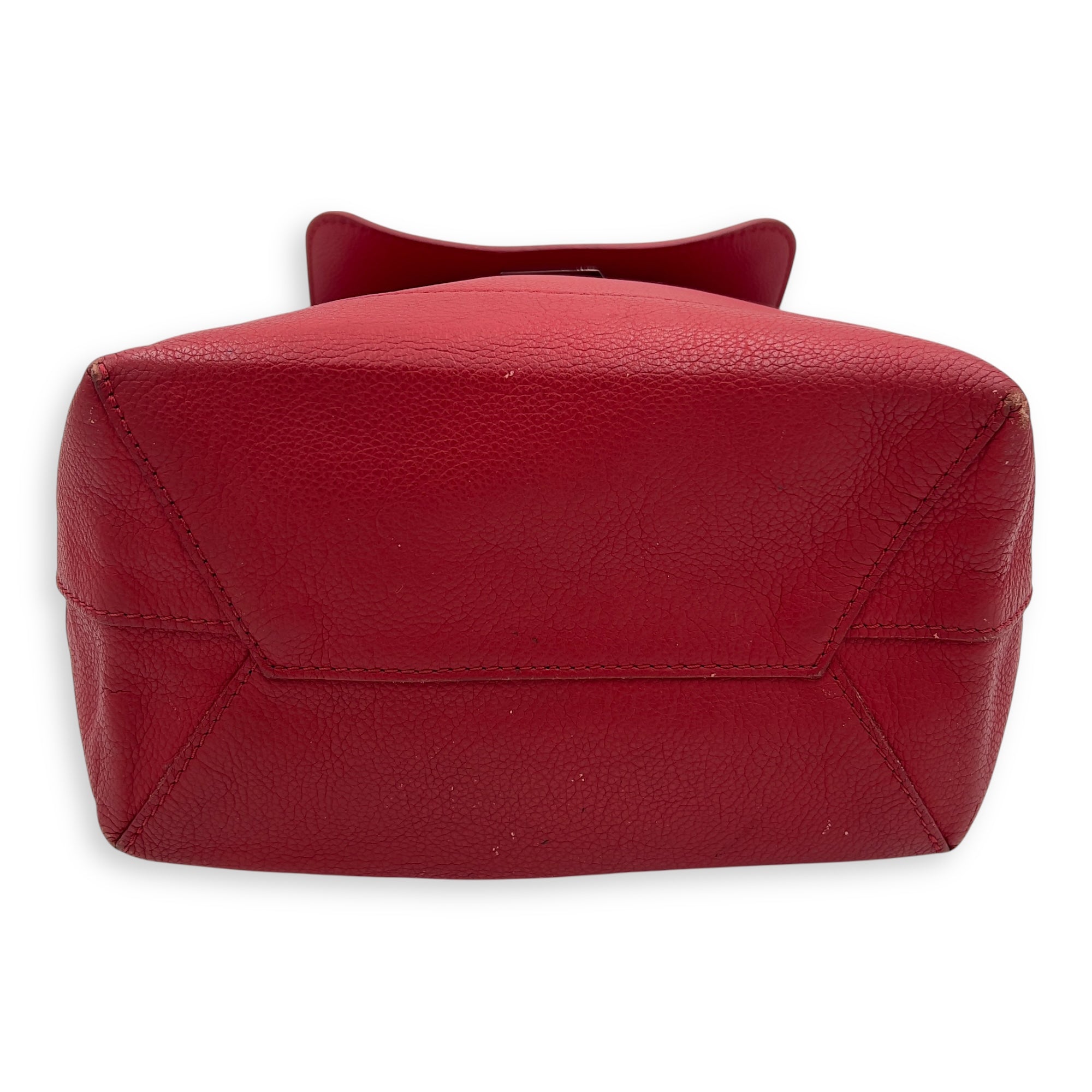 Lock Me Backpack Red in Taurillon Leather, Silver hardware - Image 4