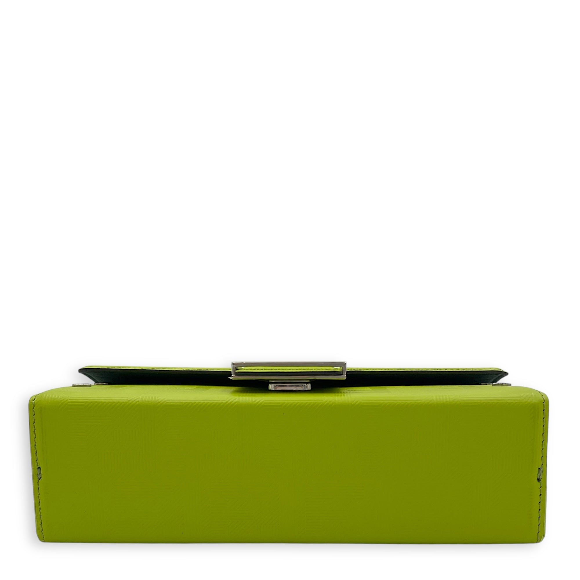 Baguette Green Crossbody Bag in Calfskin, Silver hardware - Image 6