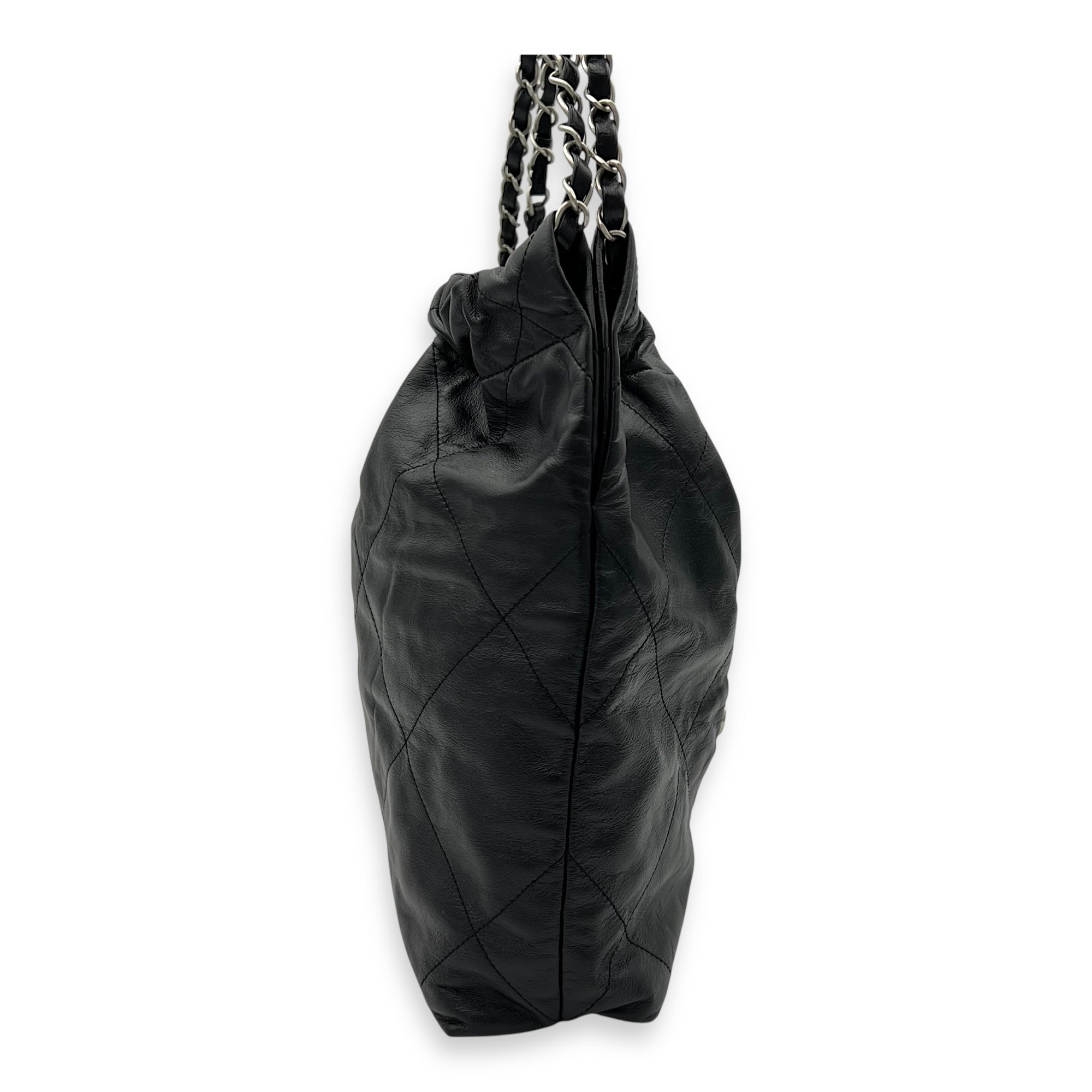 22 Tote Shoulder Bag Small Black in Calfskin, Silver hardware - Image 5