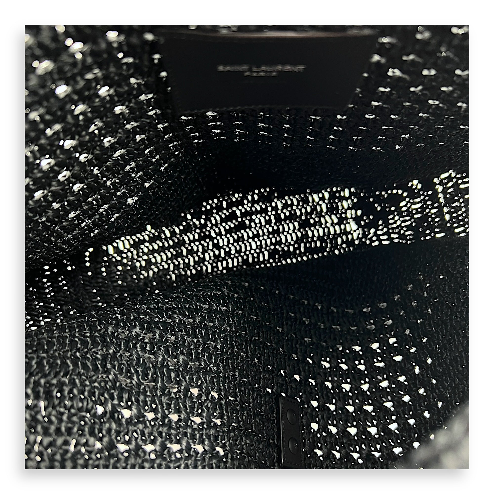 Le 5 A 7 Crossbody Bag Black in Raffia, Silver hardware - Image 8