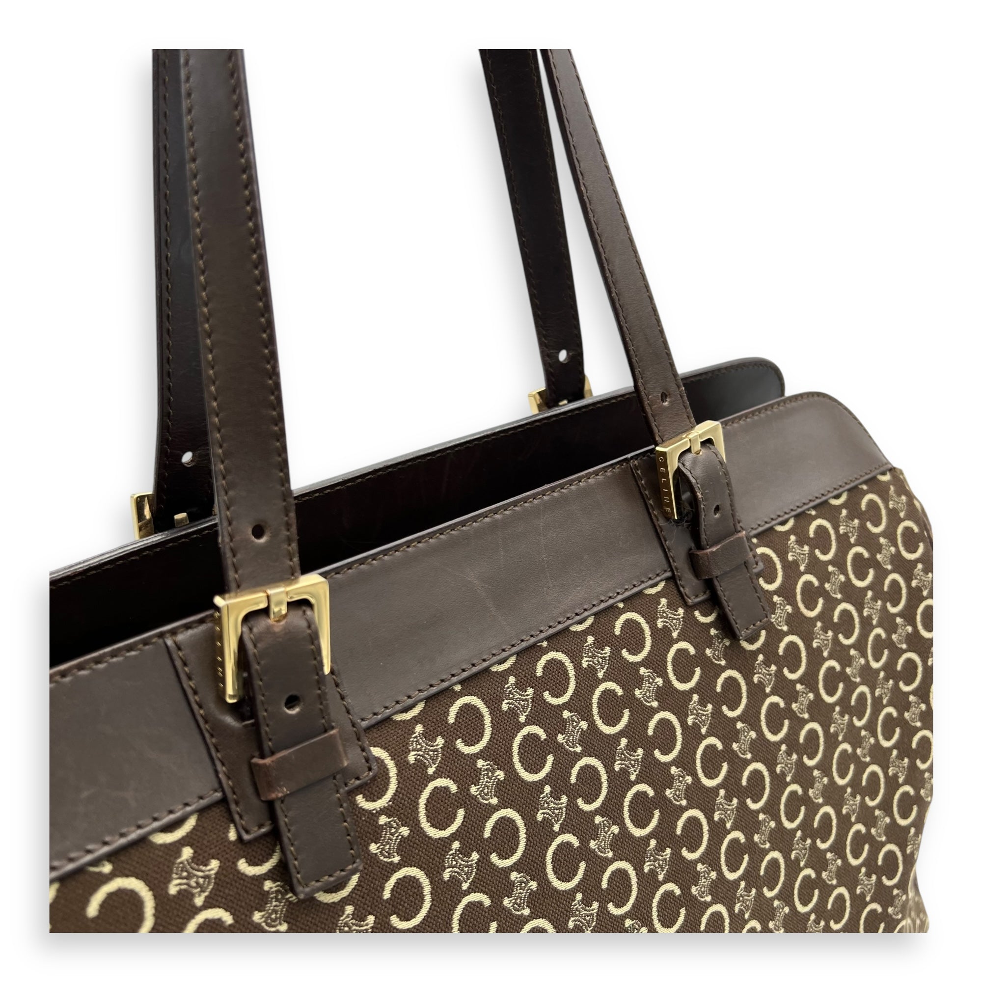Macadam Brown Tote Bag in Canvas, Gold hardware - Image 7