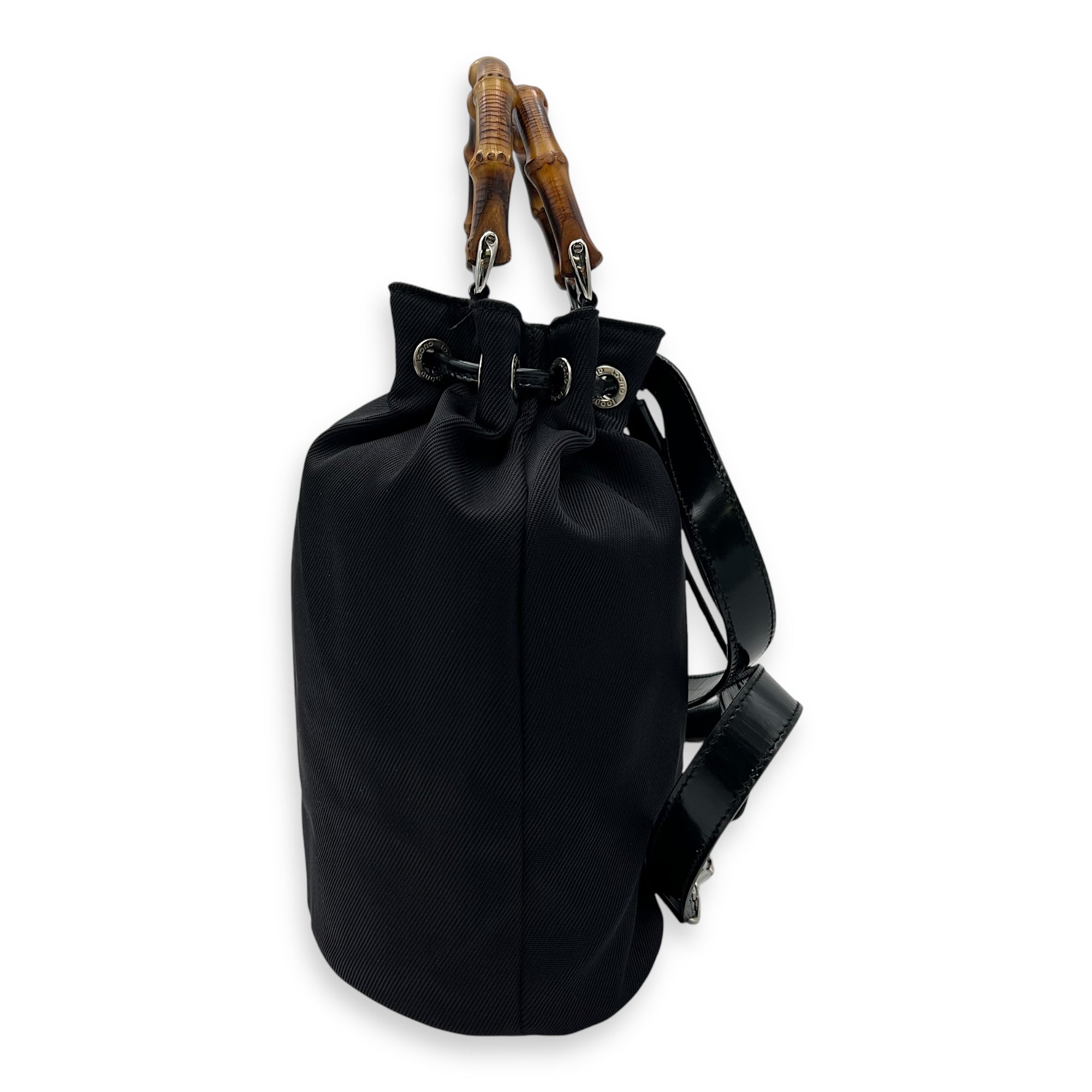 Bamboo Top Handle Bag Black in Calfskin, Gold hardware - Image 4