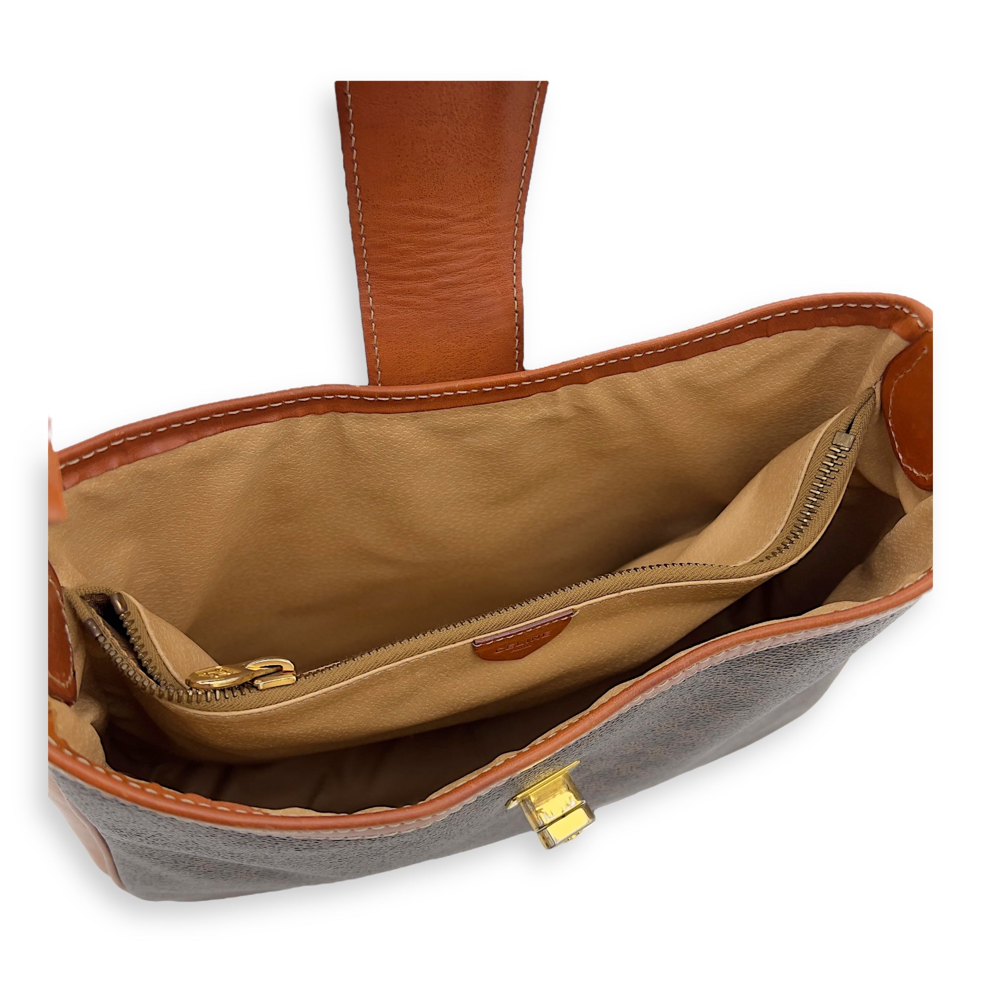 Vintage Macadam Shoulder Bag Brown in Coated Canvas, Gold hardware - Image 7