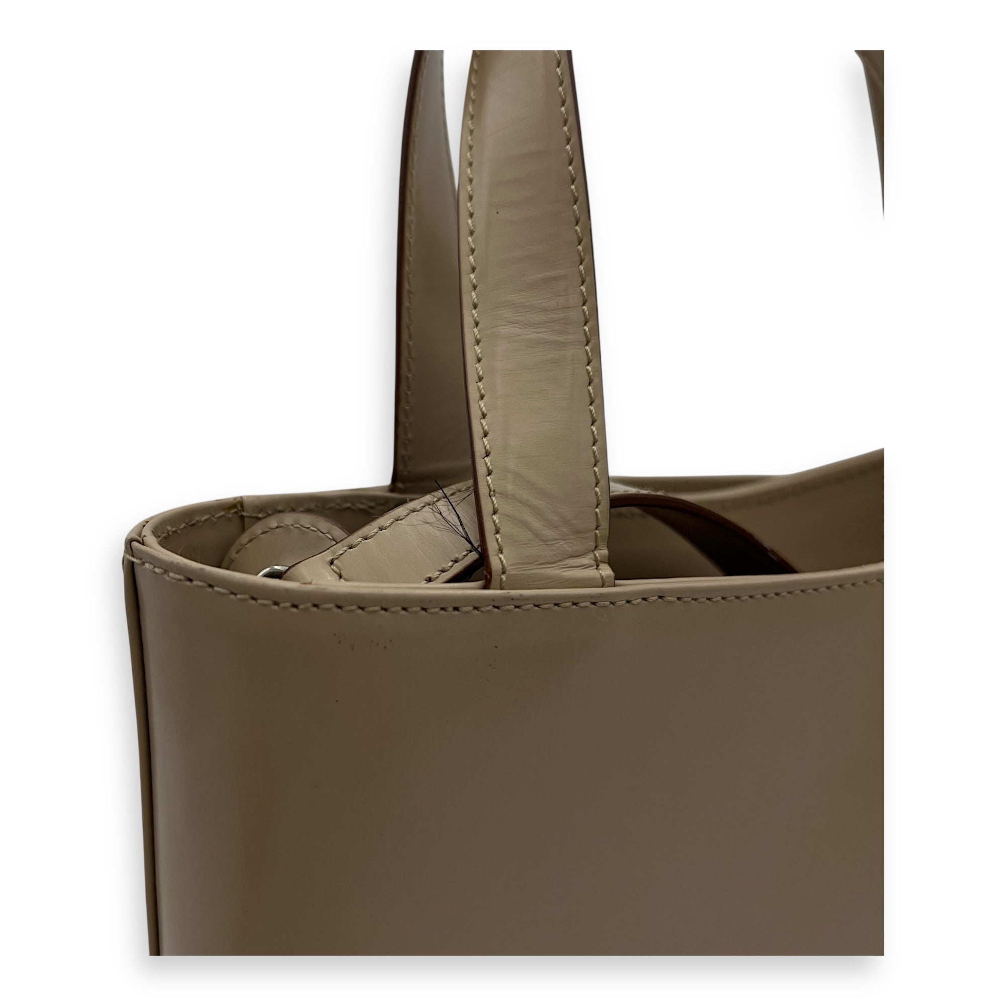 Gancini Silver Top Handle Bag in Calfskin, Silver hardware - Image 11